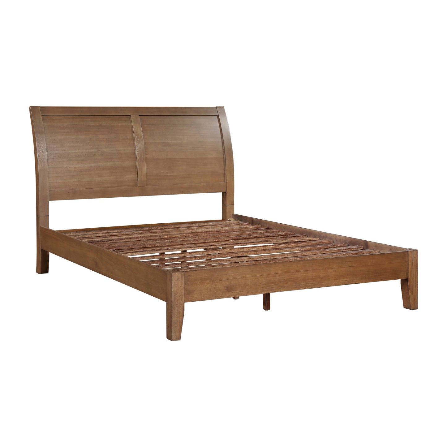 Homelegance Queen Bed Evans Light Brown Sleigh Headboard Platform 1314-1
