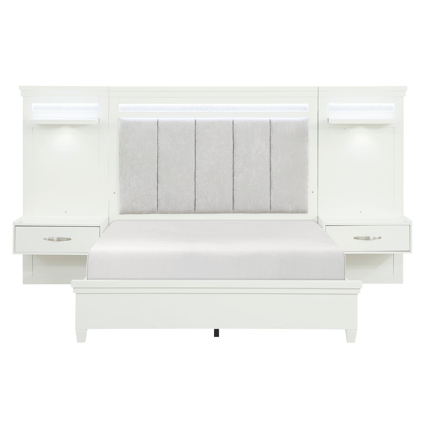 Homelegance Queen Bed 3pc Set Queen Wall Bed 1321-1-WB