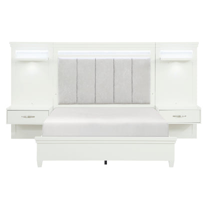 Homelegance Queen Bed 3pc Set Queen Wall Bed 1321-1-WB