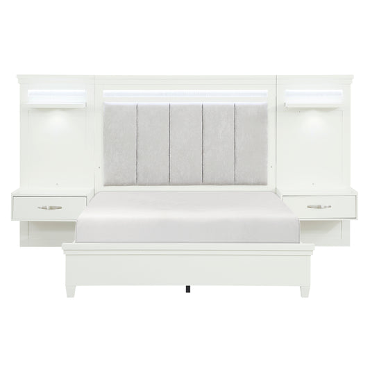 Homelegance Queen Bed 3pc Set Queen Wall Bed 1321-1-WB