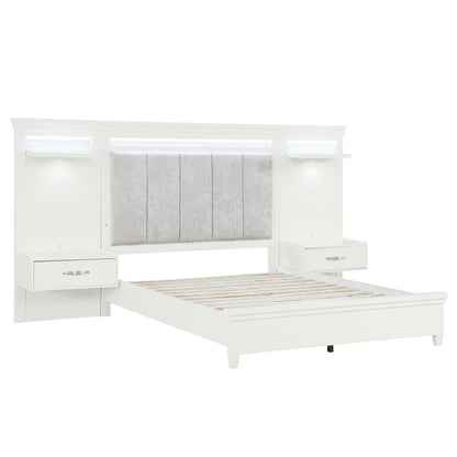 Homelegance Queen Bed 3pc Set Queen Wall Bed 1321-1-WB
