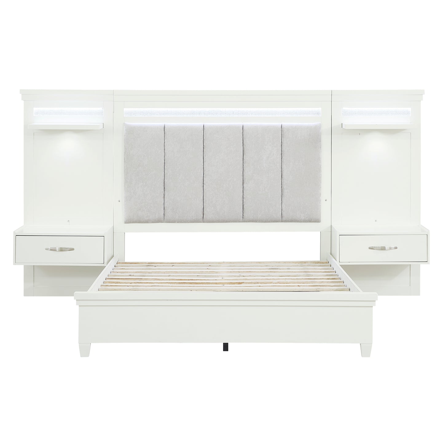 Homelegance Queen Bed 3pc Set Queen Wall Bed 1321-1-WB