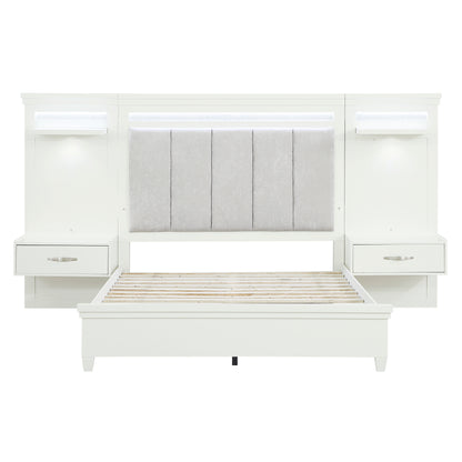 Homelegance Queen Bed 3pc Set Queen Wall Bed 1321-1-WB