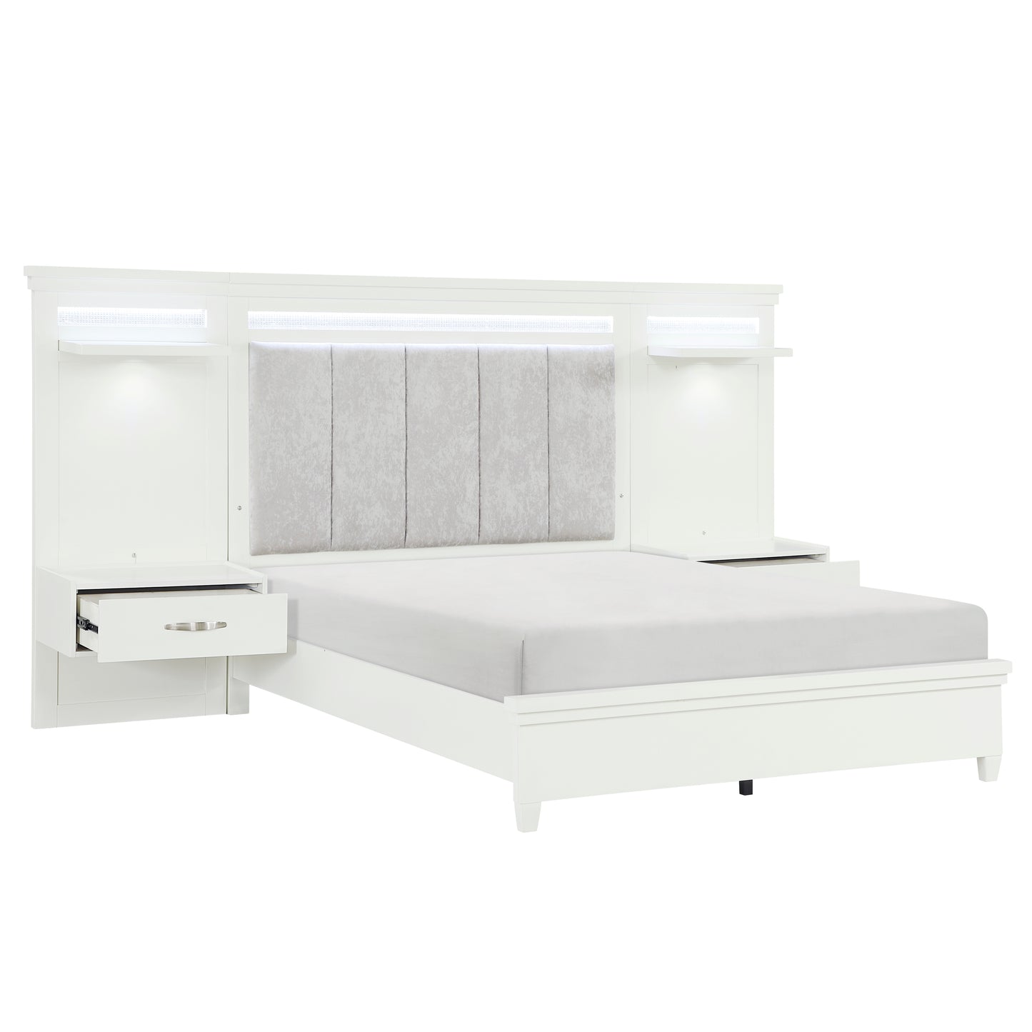 Homelegance Queen Bed 3pc Set Queen Wall Bed 1321-1-WB