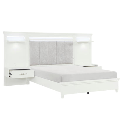Homelegance Queen Bed 3pc Set Queen Wall Bed 1321-1-WB