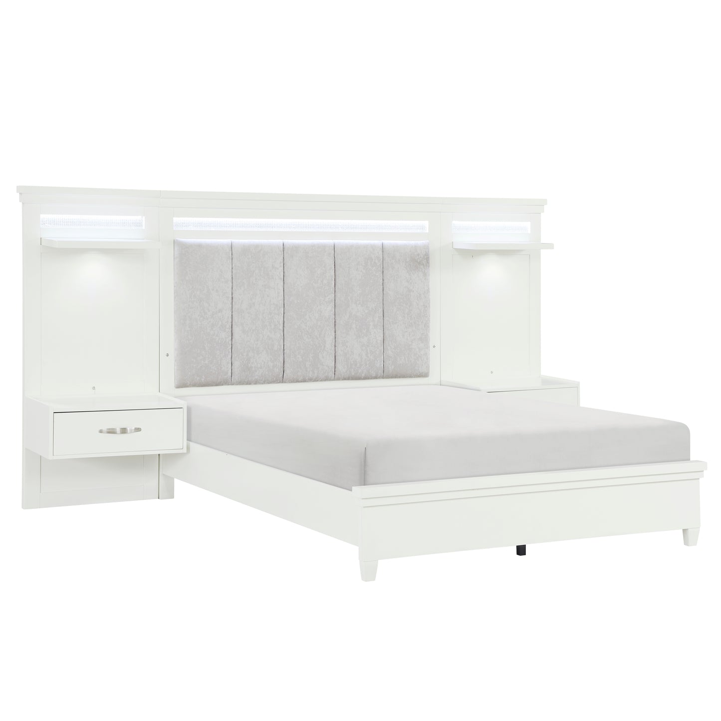 Homelegance Queen Bed 3pc Set Queen Wall Bed 1321-1-WB