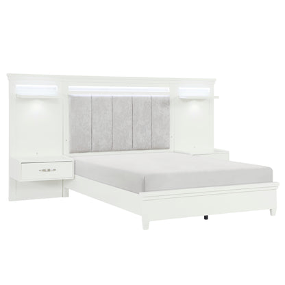 Homelegance Queen Bed 3pc Set Queen Wall Bed 1321-1-WB