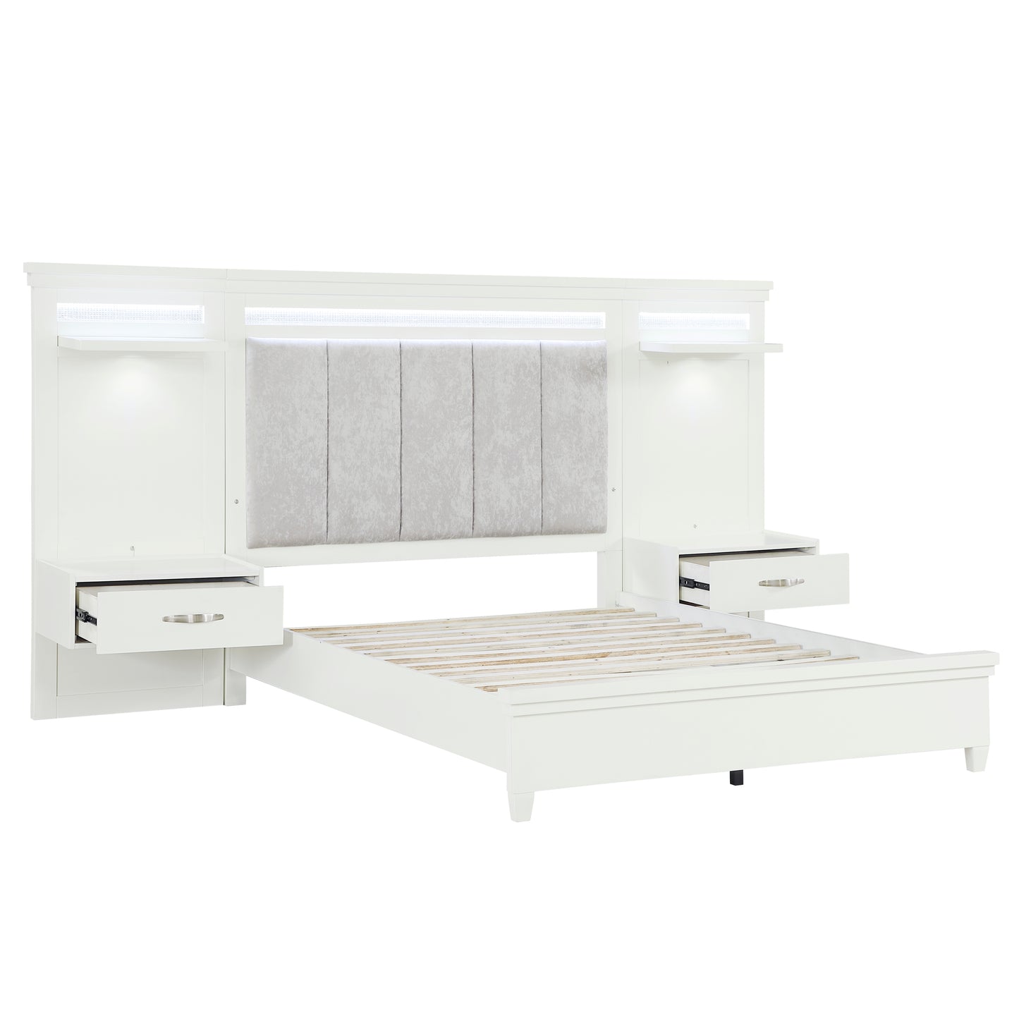 Homelegance Queen Bed 3pc Set Queen Wall Bed 1321-1-WB