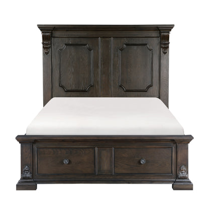 Homelegance Queen Bed Cornwall Espresso Finish with USB Ports and Storage 1325-1