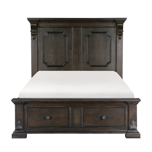 Homelegance Queen Bed Cornwall Espresso Finish with USB Ports and Storage 1325-1