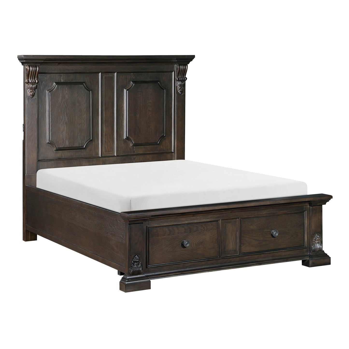 Homelegance Queen Bed Cornwall Espresso Finish with USB Ports and Storage 1325-1