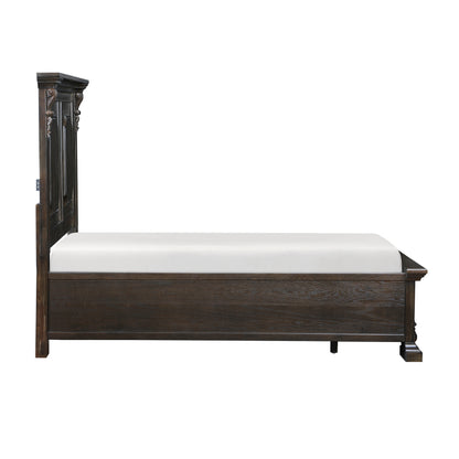 Homelegance Queen Bed Cornwall Espresso Finish with USB Ports and Storage 1325-1