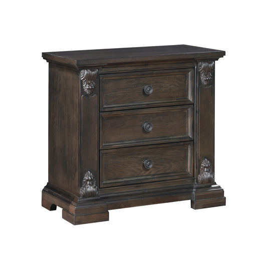 Homelegance Nightstand Cornwall Espresso Finish Elegant Bedroom Furniture 1325-4