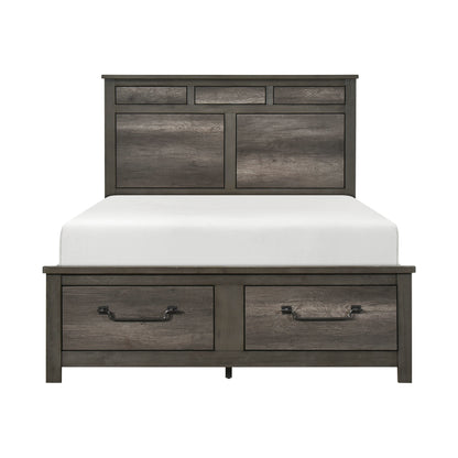 Homelegance Queen Bed in Rich Finish with Footboard Storage 1342-1