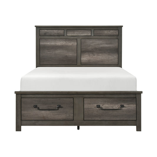 Homelegance Queen Bed in Rich Finish with Footboard Storage 1342-1