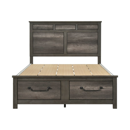 Homelegance Queen Bed in Rich Finish with Footboard Storage 1342-1