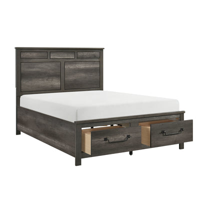 Homelegance Queen Bed in Rich Finish with Footboard Storage 1342-1