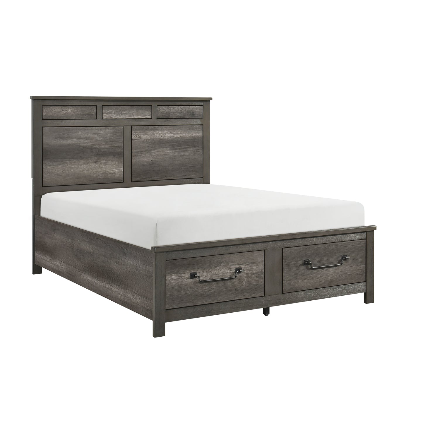Homelegance Queen Bed in Rich Finish with Footboard Storage 1342-1