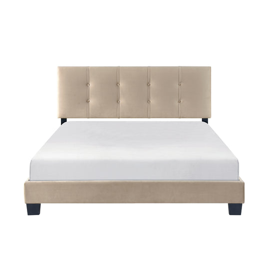 Homelegance Queen Bed Newberry Brown Velvet Upholstery Adjustable Headboard 1350BR-1