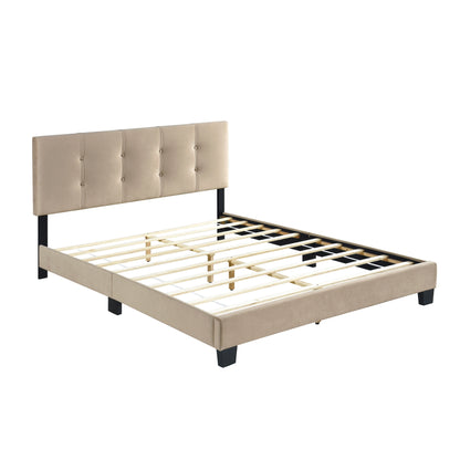 Homelegance Queen Bed Newberry Brown Velvet Upholstery Adjustable Headboard 1350BR-1