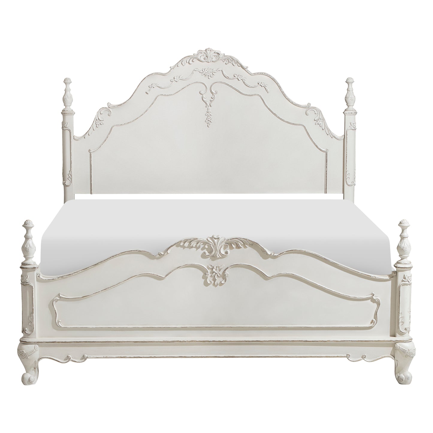 Homelegance Queen Bed Cinderella Antique White Finish 1386NW-1