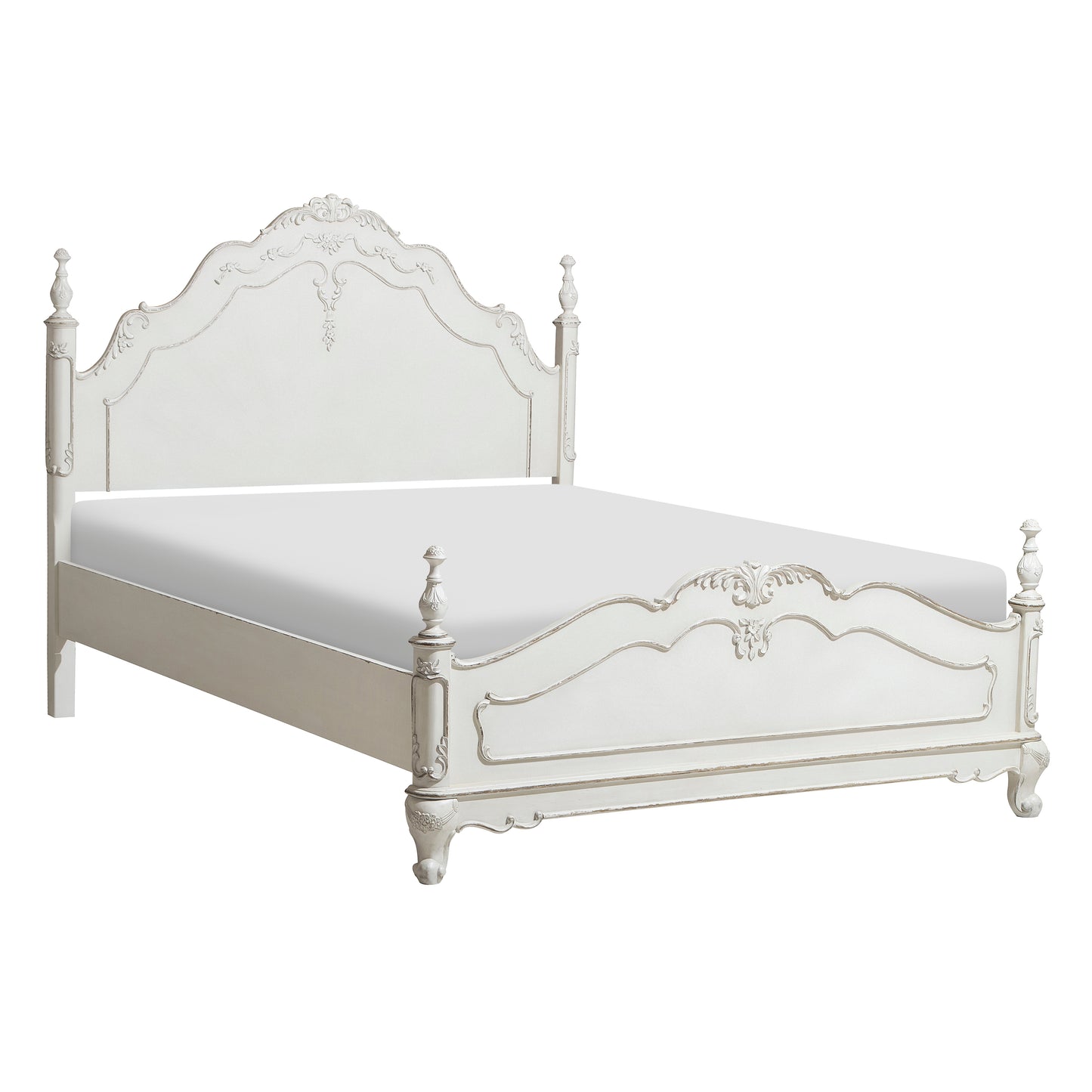 Homelegance Queen Bed Cinderella Antique White Finish 1386NW-1