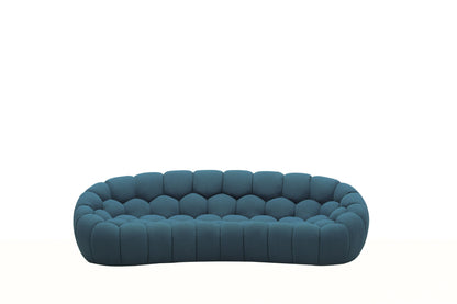 Divani Casa Yolonda Modern Curved Dark Teal Fabric Sofa Set