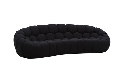 Divani Casa Yolonda Modern Curved Black Fabric Sofa Set