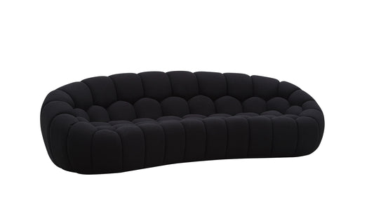 Divani Casa Yolonda Modern Curved Black Fabric Sofa