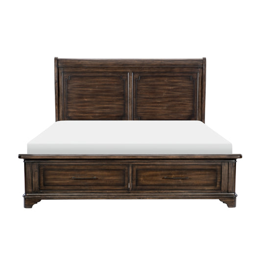 Homelegance Queen Bed Boone Rustic Brown Finish with Storage Drawers 1406-1
