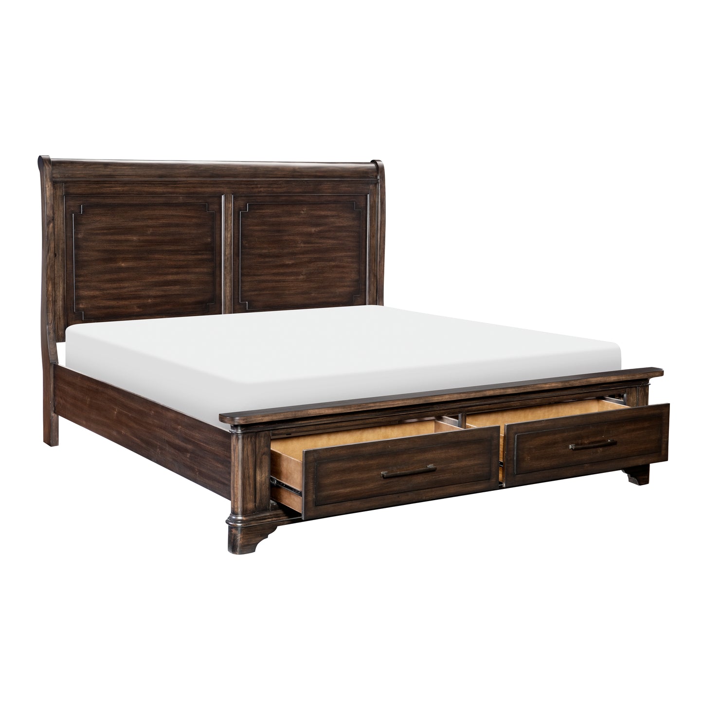 Homelegance Queen Bed Boone Rustic Brown Finish with Storage Drawers 1406-1