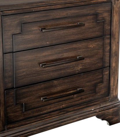 Homelegance Nightstand Boone Rustic Brown Finish with Dovetail Drawers 1406-4