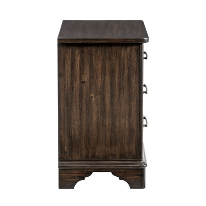 Homelegance Nightstand Boone Rustic Brown Finish with Dovetail Drawers 1406-4