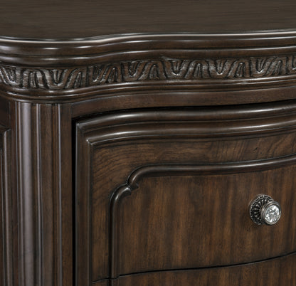 Homelegance Beddington Nightstand Dark Cherry Finish with USB and Power Port 1407-4