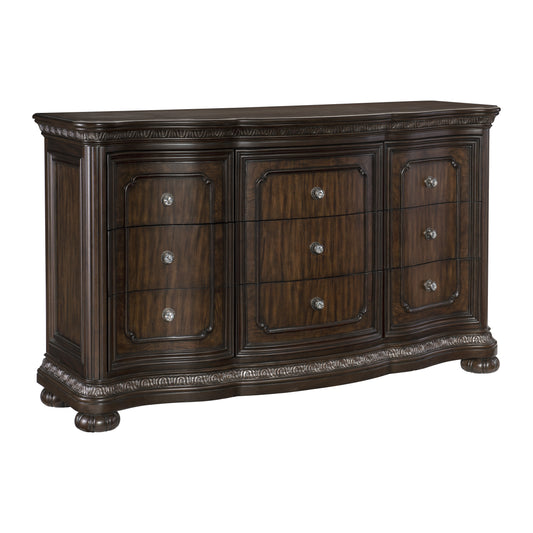 Homelegance Dresser Beddington Dark Cherry Finish with Antique Pewter Knobs 1407-5