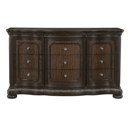 Homelegance Dresser Beddington Dark Cherry Finish with Antique Pewter Knobs 1407-5
