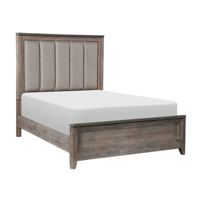 Homelegance Queen Bed Newell Gray Oak Finish with Textured Headboard 1412-1