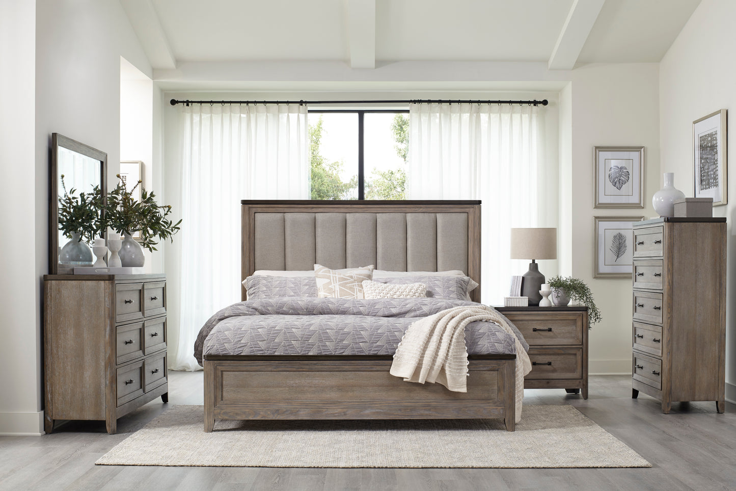 Homelegance Chest Newell Gray Oak Finish with Metal Accents 1412-9