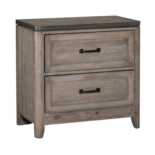 Homelegance Nightstand Newell Gray Oak Finish 1412-4