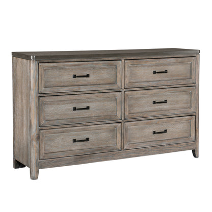 Homelegance Dresser Newell Gray Oak Finish with Metal Hardware 1412-5