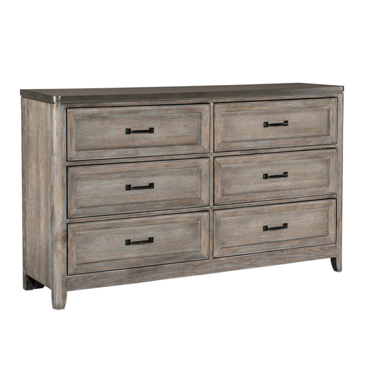 Homelegance Dresser Newell Gray Oak Finish with Metal Hardware 1412-5