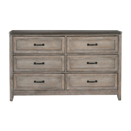 Homelegance Dresser Newell Gray Oak Finish with Metal Hardware 1412-5
