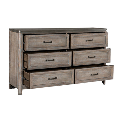 Homelegance Dresser Newell Gray Oak Finish with Metal Hardware 1412-5