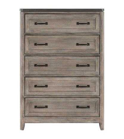 Homelegance Chest Newell Gray Oak Finish with Metal Accents 1412-9
