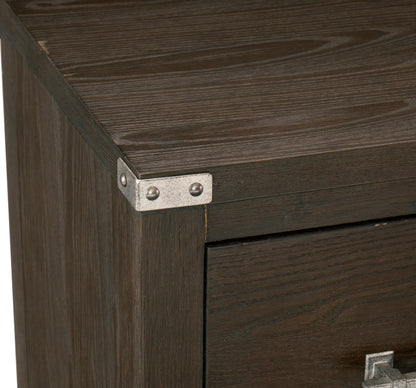 Homelegance Nightstand Bellamy Dark Brown Finish with Silver Pulls 1413-4