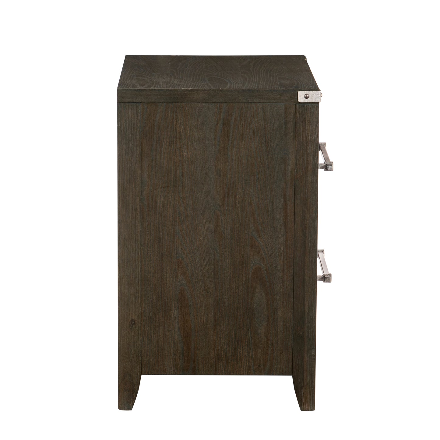 Homelegance Nightstand Bellamy Dark Brown Finish with Silver Pulls 1413-4