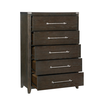 Homelegance Chest Bellamy Dark Brown Finish with Silver Hardware 1413-9