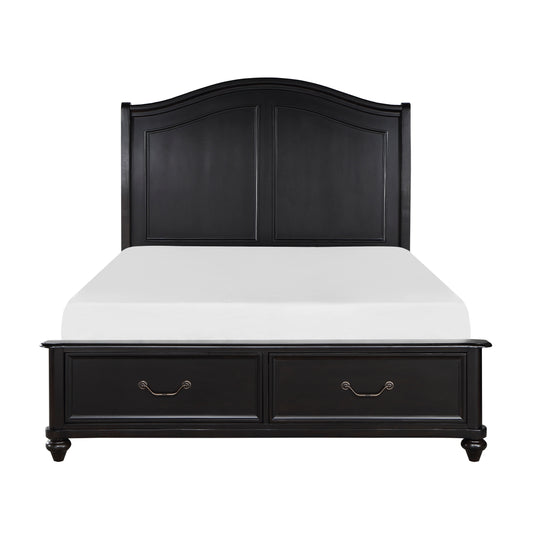 Homelegance Queen Bed Herman Charcoal Brown Finish with Storage Drawers 1420-1