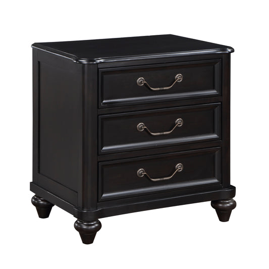 Homelegance Nightstand Herman Charcoal Brown Finish with Dovetail Drawers 1420-4