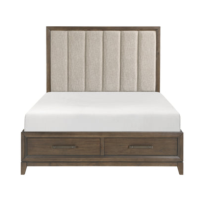 Homelegance Queen Bed in Cambridge Dark Walnut with Storage Drawers 1422N-1